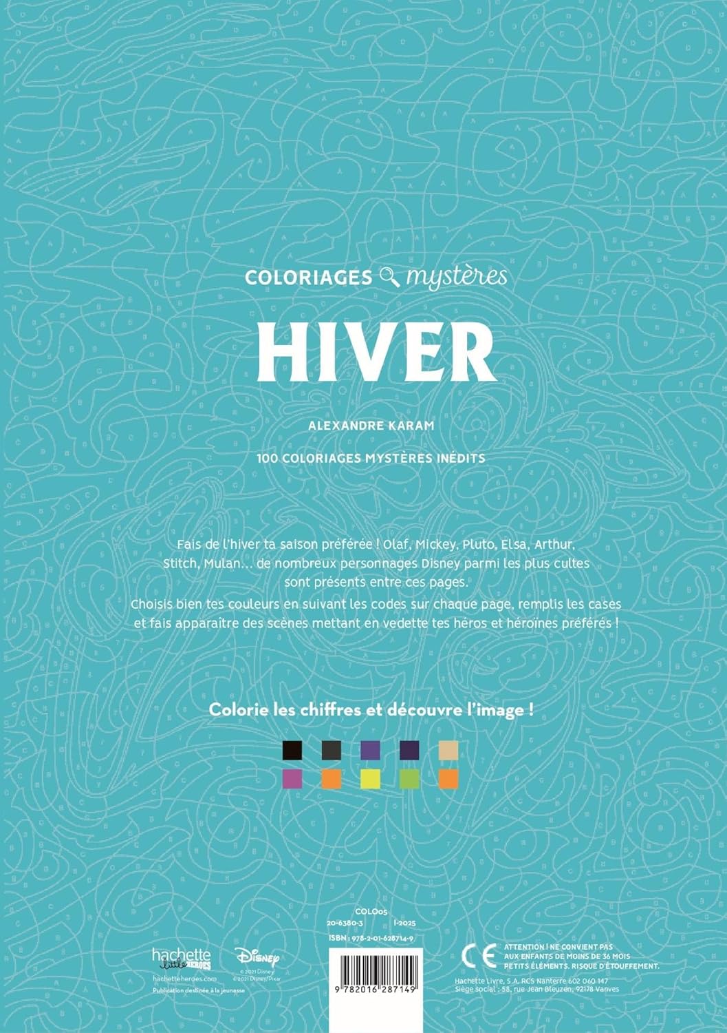 Coloriages mystères Disney - Hiver