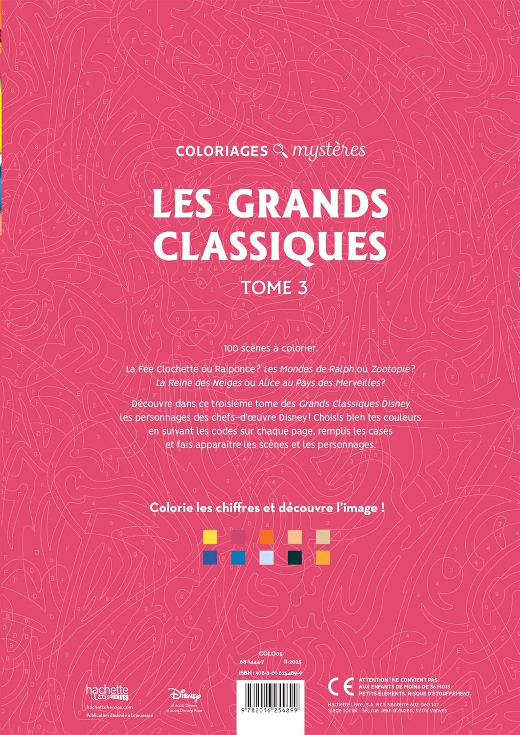 Coloriages mystères Disney - Les Grands classiques Tome 3
