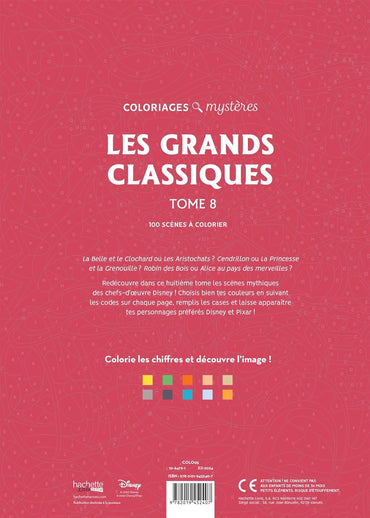 Coloriages mystères Disney - Les Grands classiques Tome 8