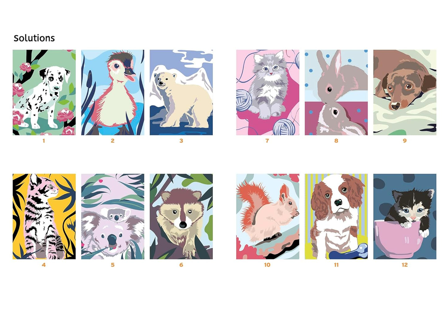 Coloriages mystères - Animaux adorables