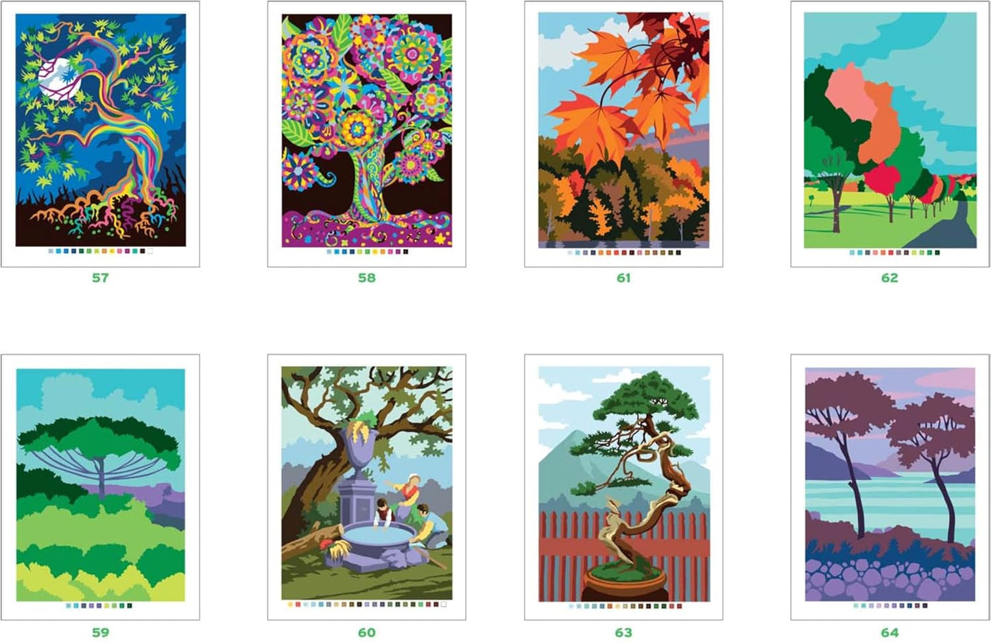 Coloriages mystères - Arbres du monde