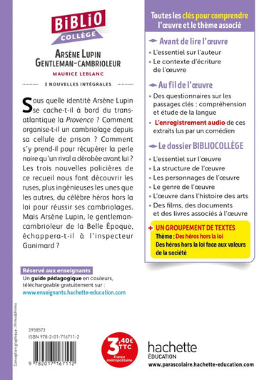 Bibliocollège - Arsène Lupin "Gentleman cambrioleur", Maurice Leblanc