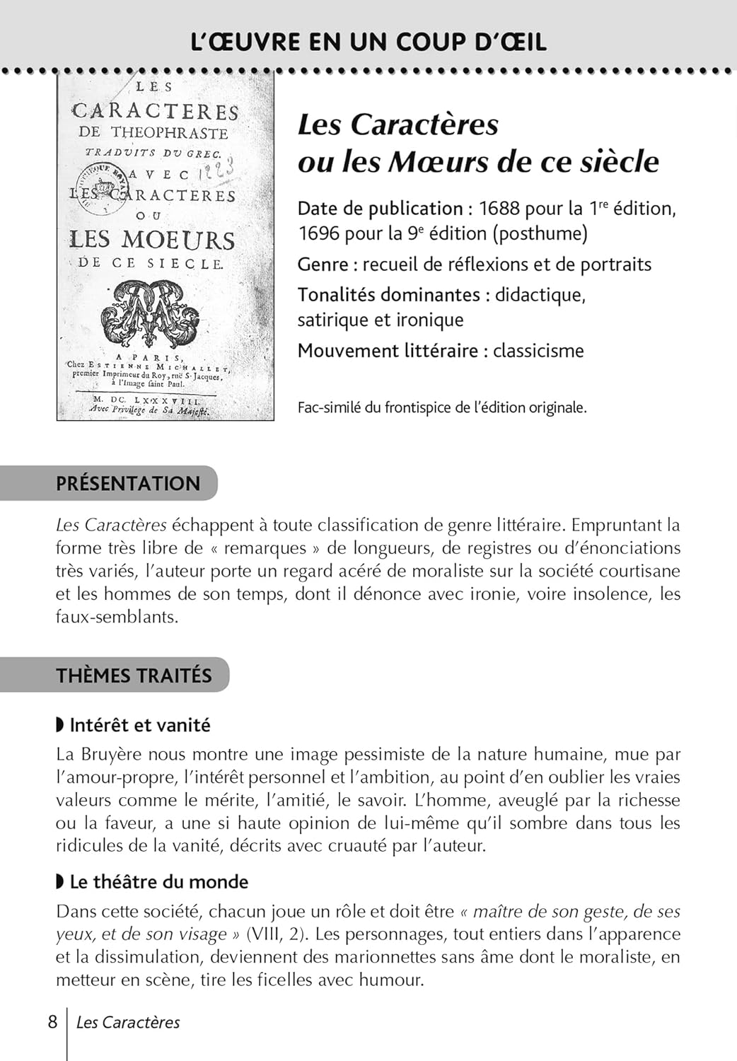 BiblioLycée - Les Caractères, La Bruyère - BAC 2025