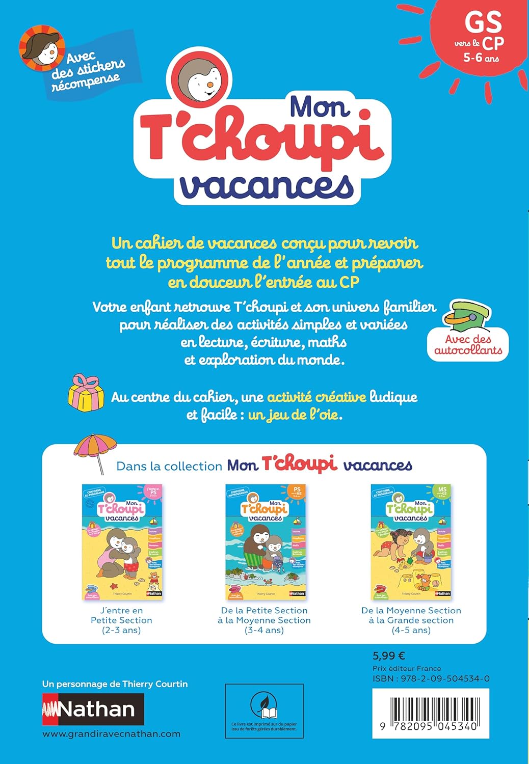Mon Tchoupi Vacances GS