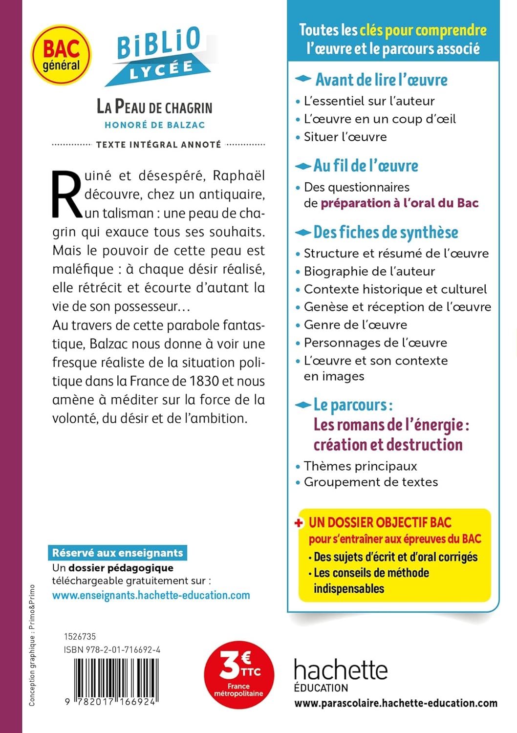 BiblioLycée - La Peau de chagrin, Balzac (BAC 1re générale) - BAC 2026