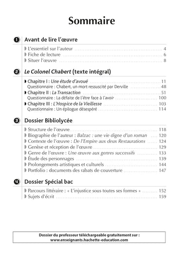 Bibliolycée - Le Colonel Chabert, Honoré de Balzac