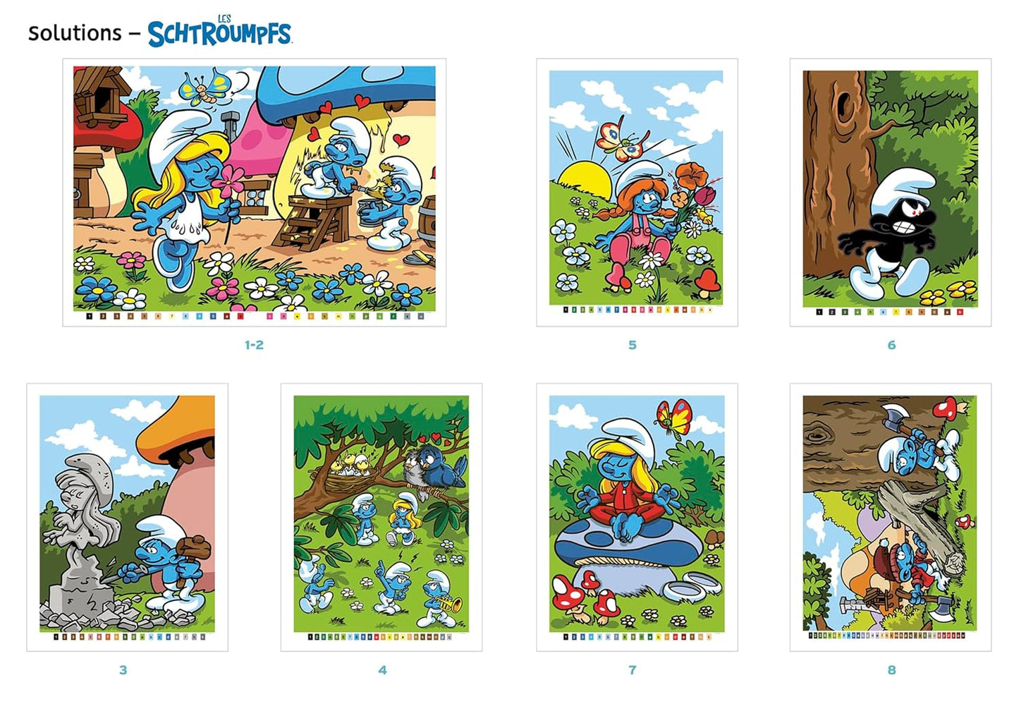 Coloriages mystères - Schtroumpfs