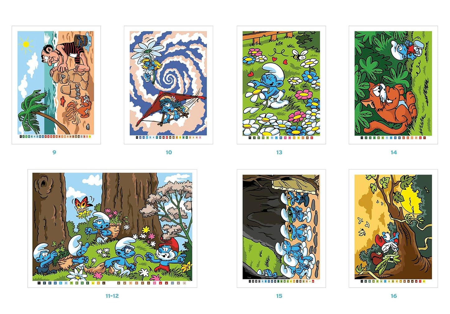 Coloriages mystères - Schtroumpfs