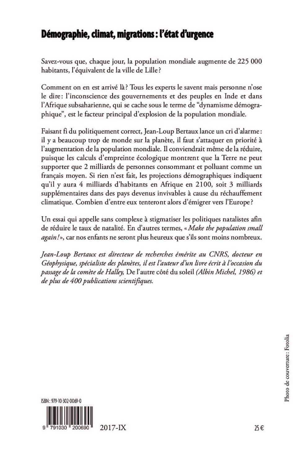 Démographie, climat, migrations : l'état d'urgence