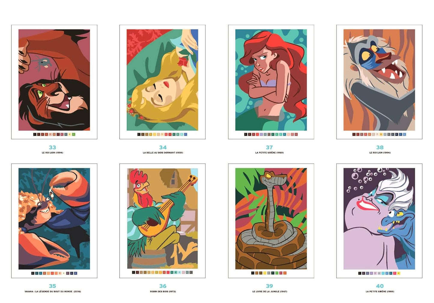 Coloriages mystères Disney - Trompe l'oeil Héros vs Méchants