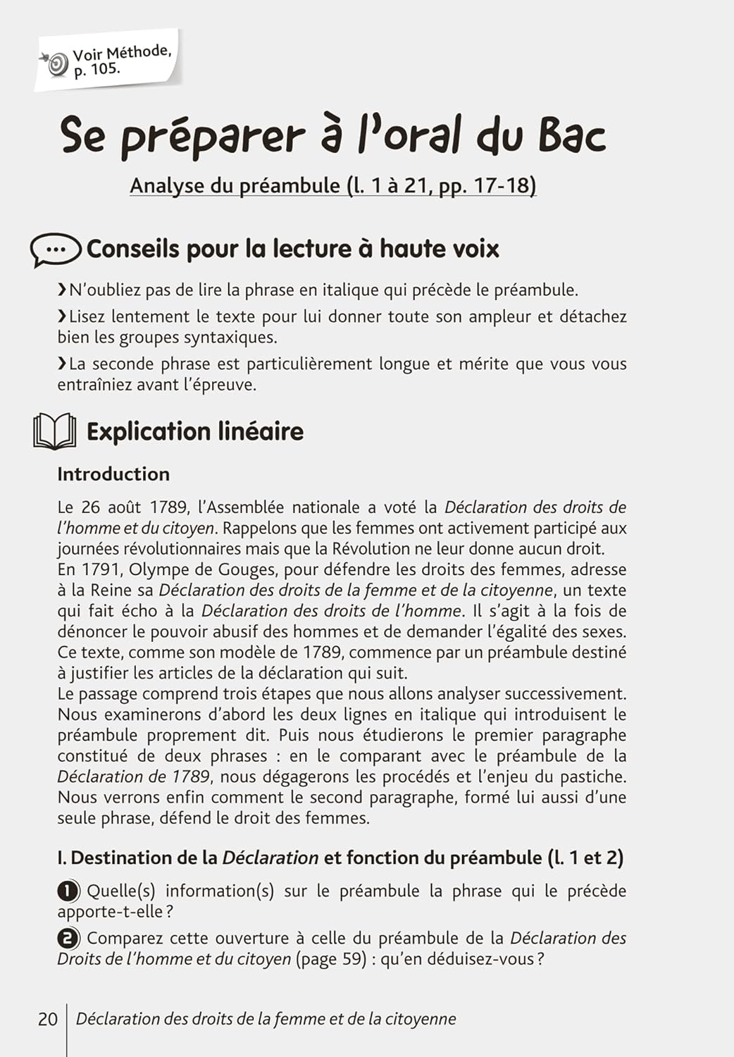 BiblioLycée - Déclaration des droits de la femme et de la citoyenne, de Gouges - BAC 2025