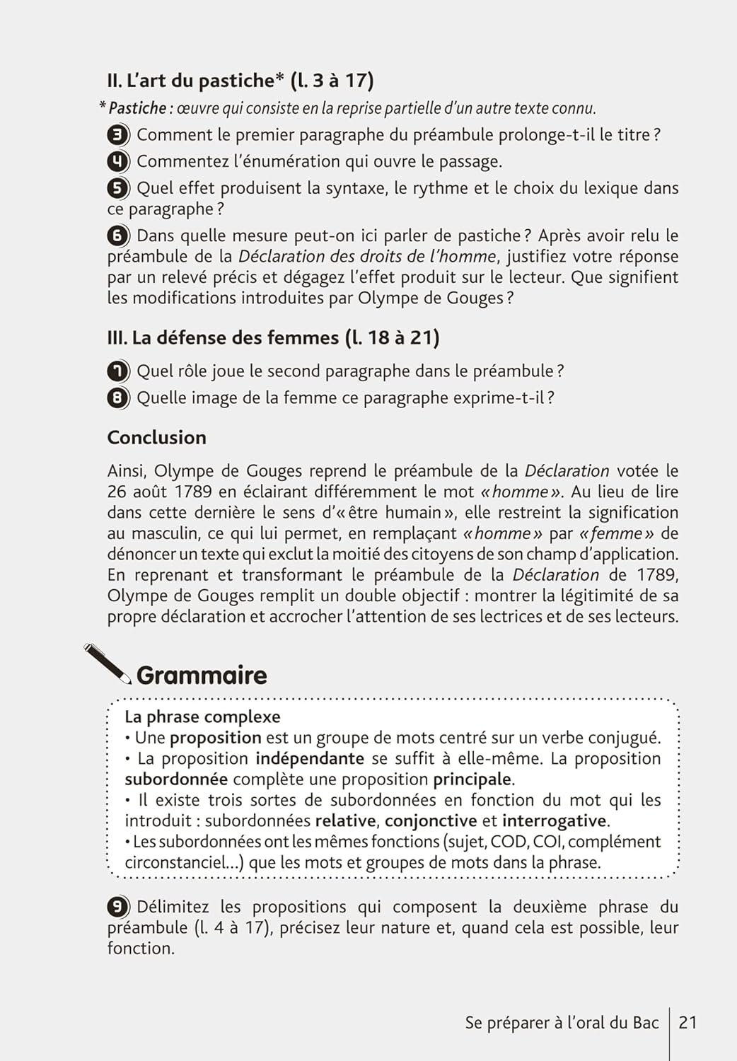 BiblioLycée - Déclaration des droits de la femme et de la citoyenne, de Gouges - BAC 2025