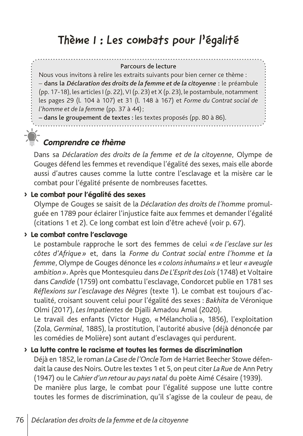 BiblioLycée - Déclaration des droits de la femme et de la citoyenne, de Gouges - BAC 2025