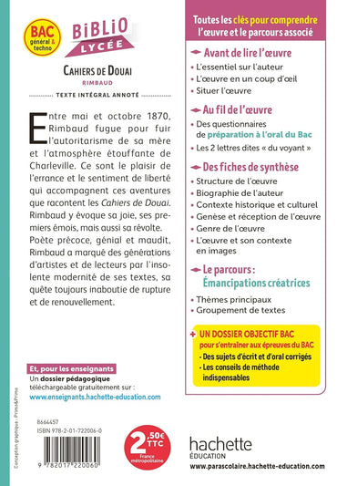 BiblioLycée - Cahiers de Douai (Rimbaud) - BAC 2025