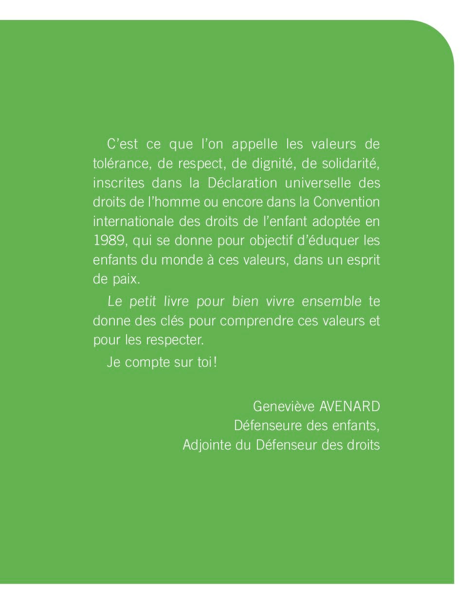 Le petit livre pour bien vivre ensemble