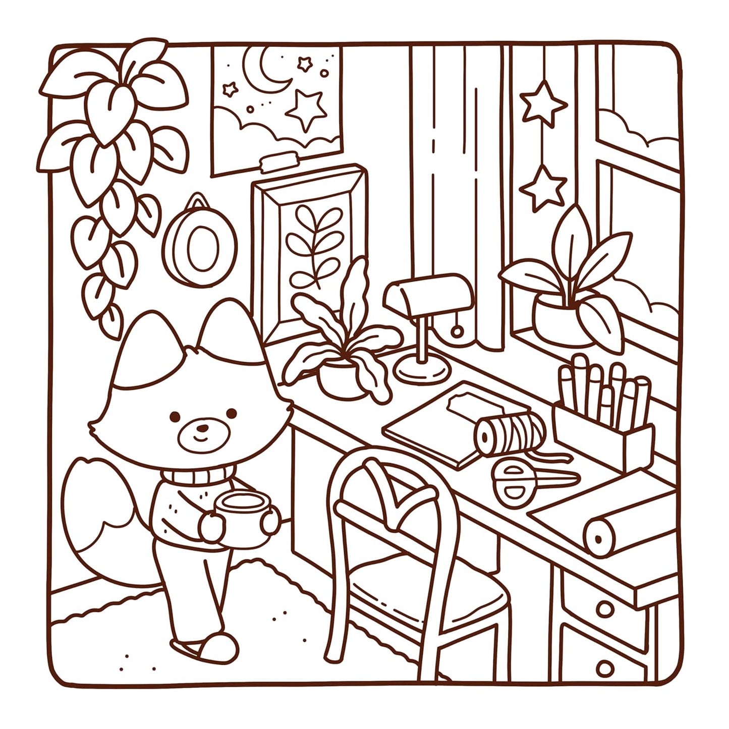 Hiver Cosy - coloriages