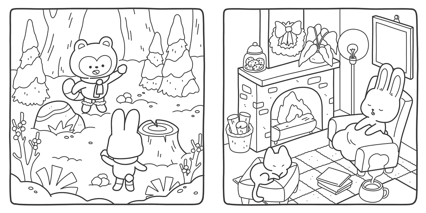 Hiver Cosy - coloriages