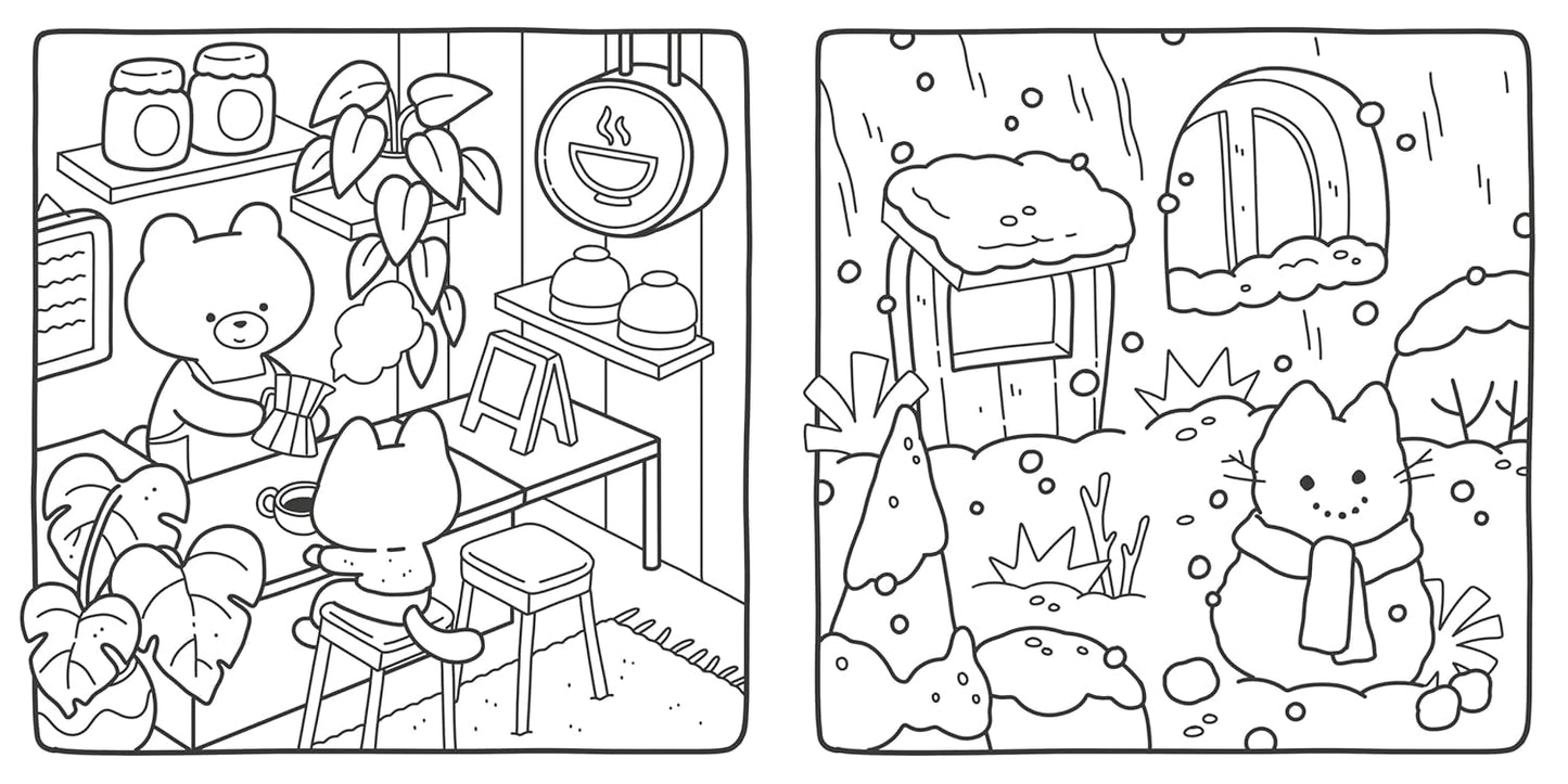 Hiver Cosy - coloriages