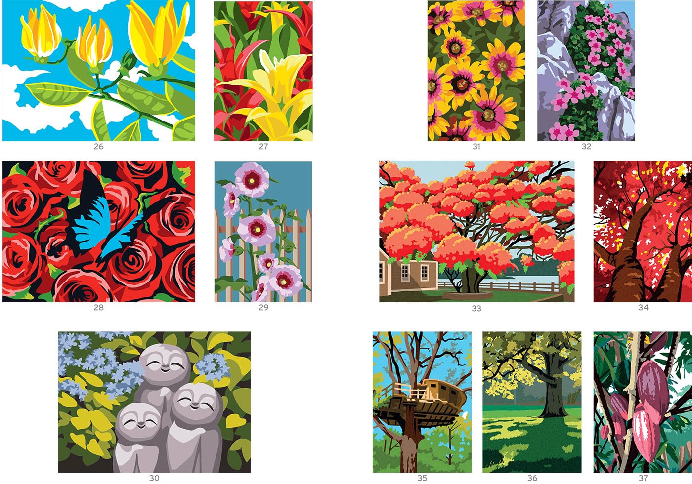 Coloriages mystères - Jardins extraordinaires