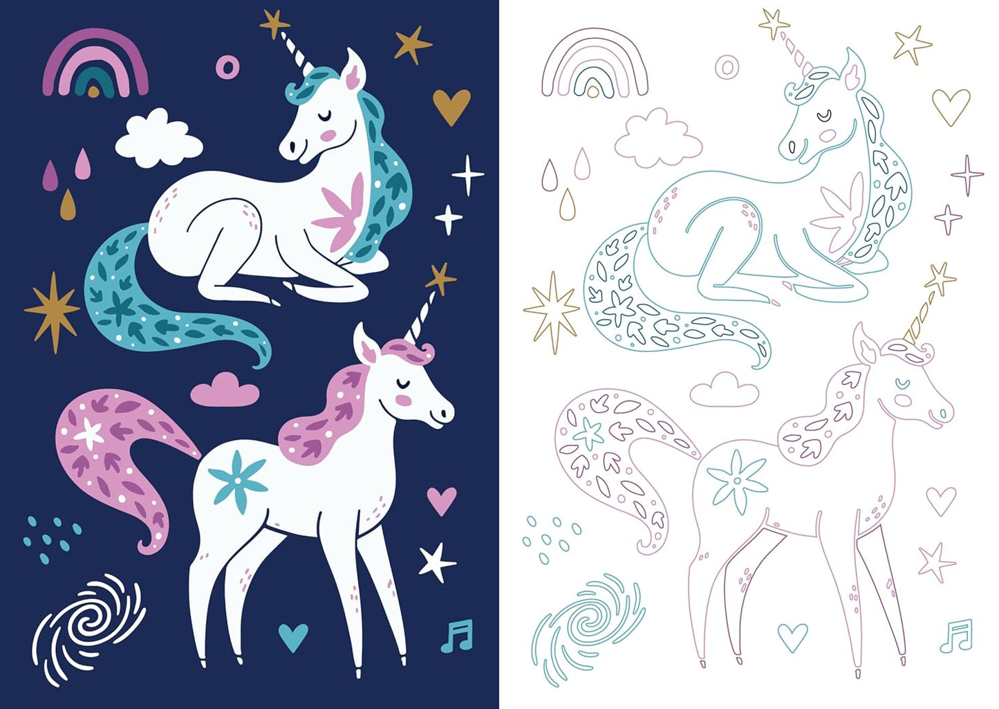 Mon beau carnet de coloriage : Licornes