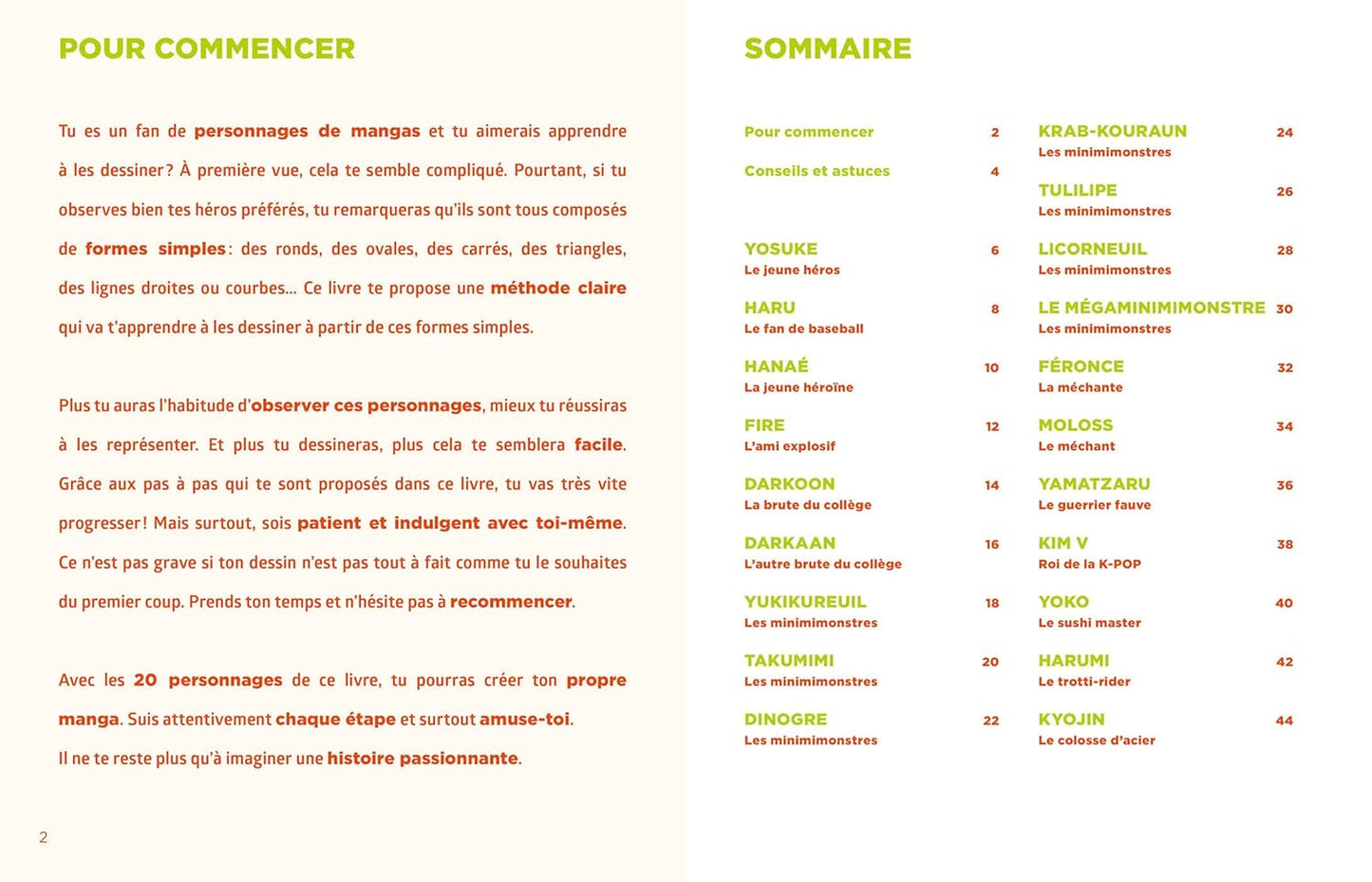 Simplissime - Le livre pour dessiner des mangas le + facile du monde 2