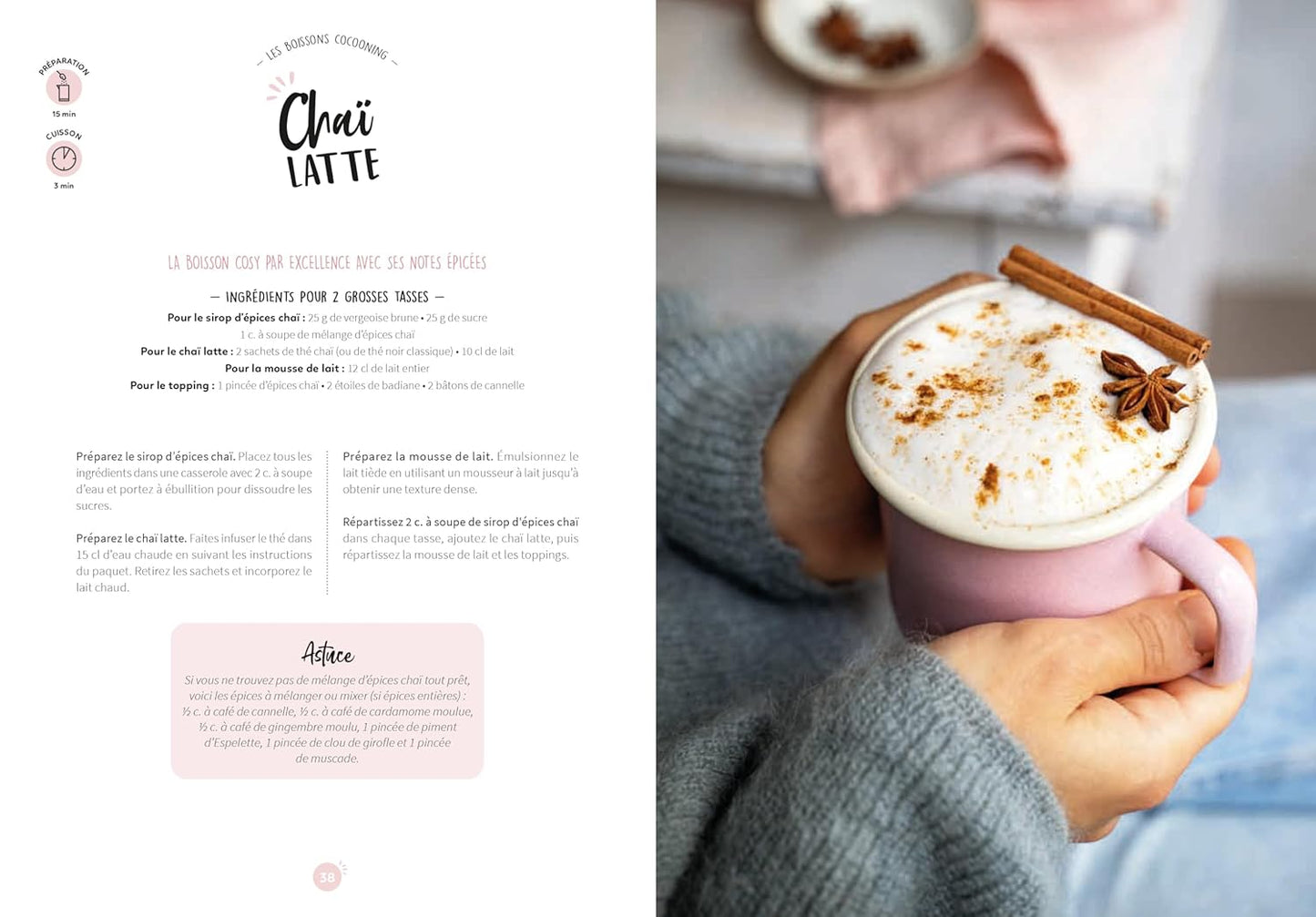 Matcha latte, chaï tea et petites douceurs cosy