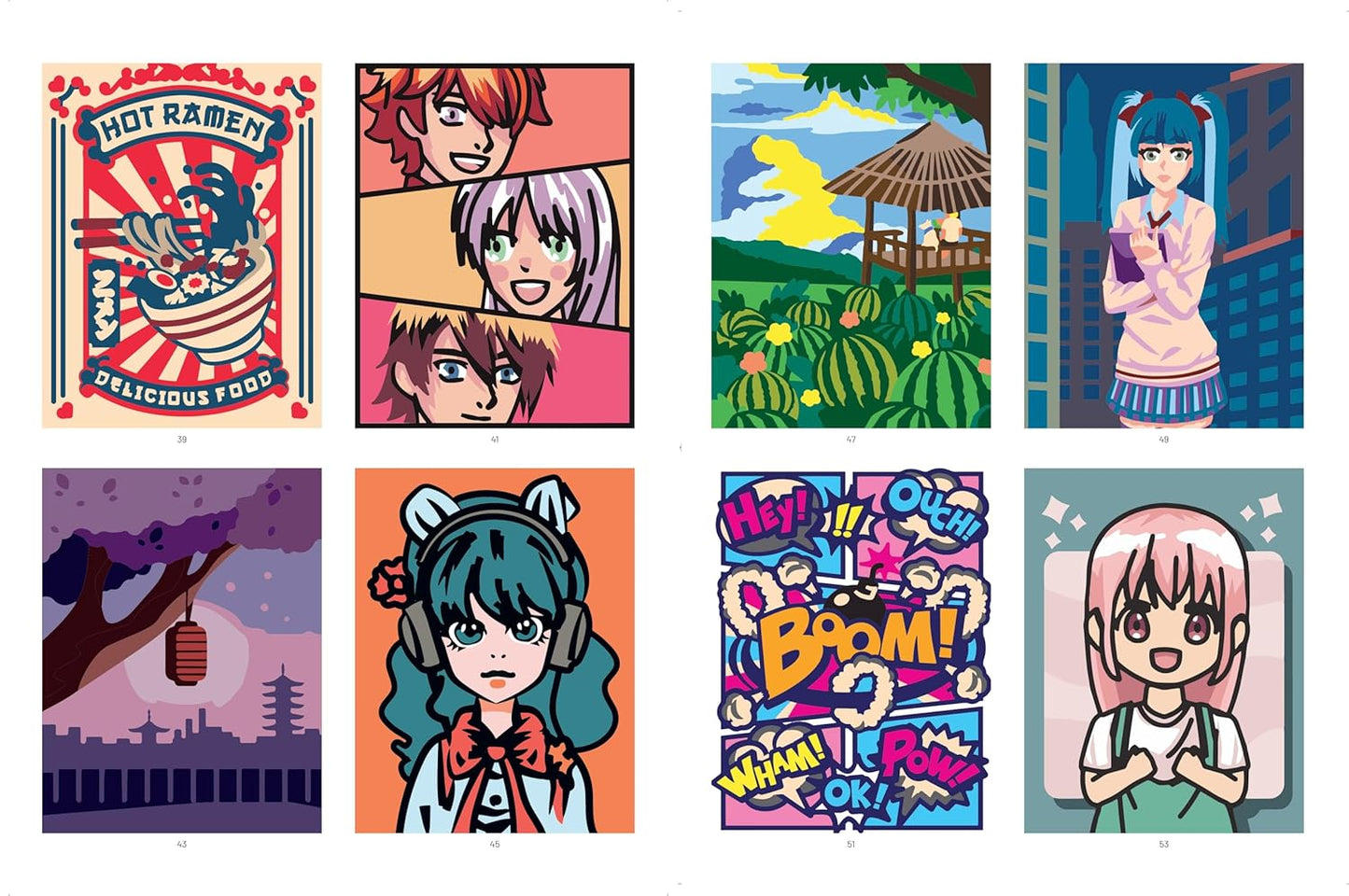 Univers mangas : 40 Coloriages mystère