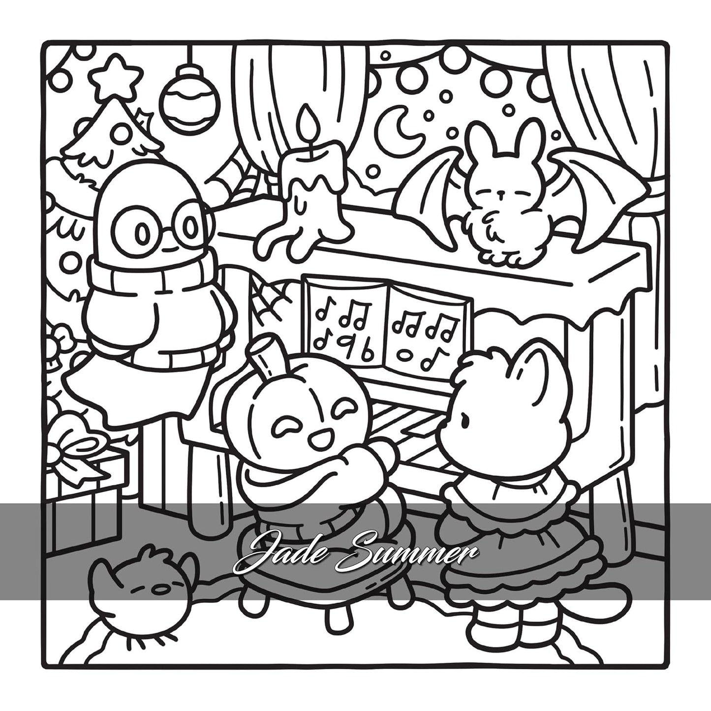 Noël Spooky - Jade Summer - Coloriages cosy qui font trop peur pour adultes - Cosy colo