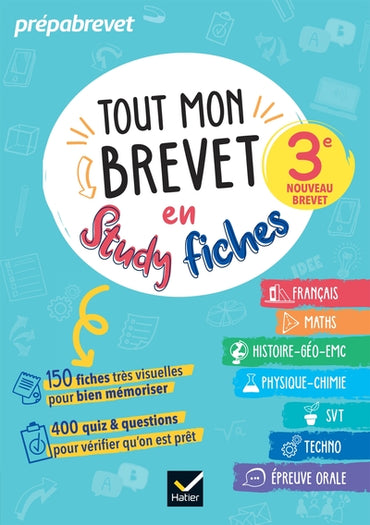 Tout mon brevet 2026 en studyfiches - 3e (toutes les matières)