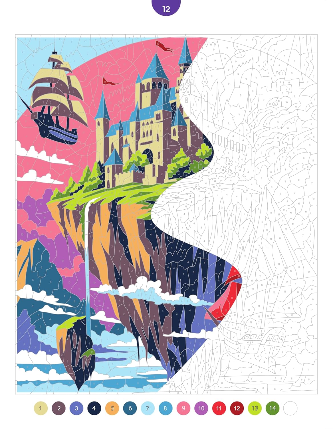 Paysages enchantés - 45 coloriages mystères