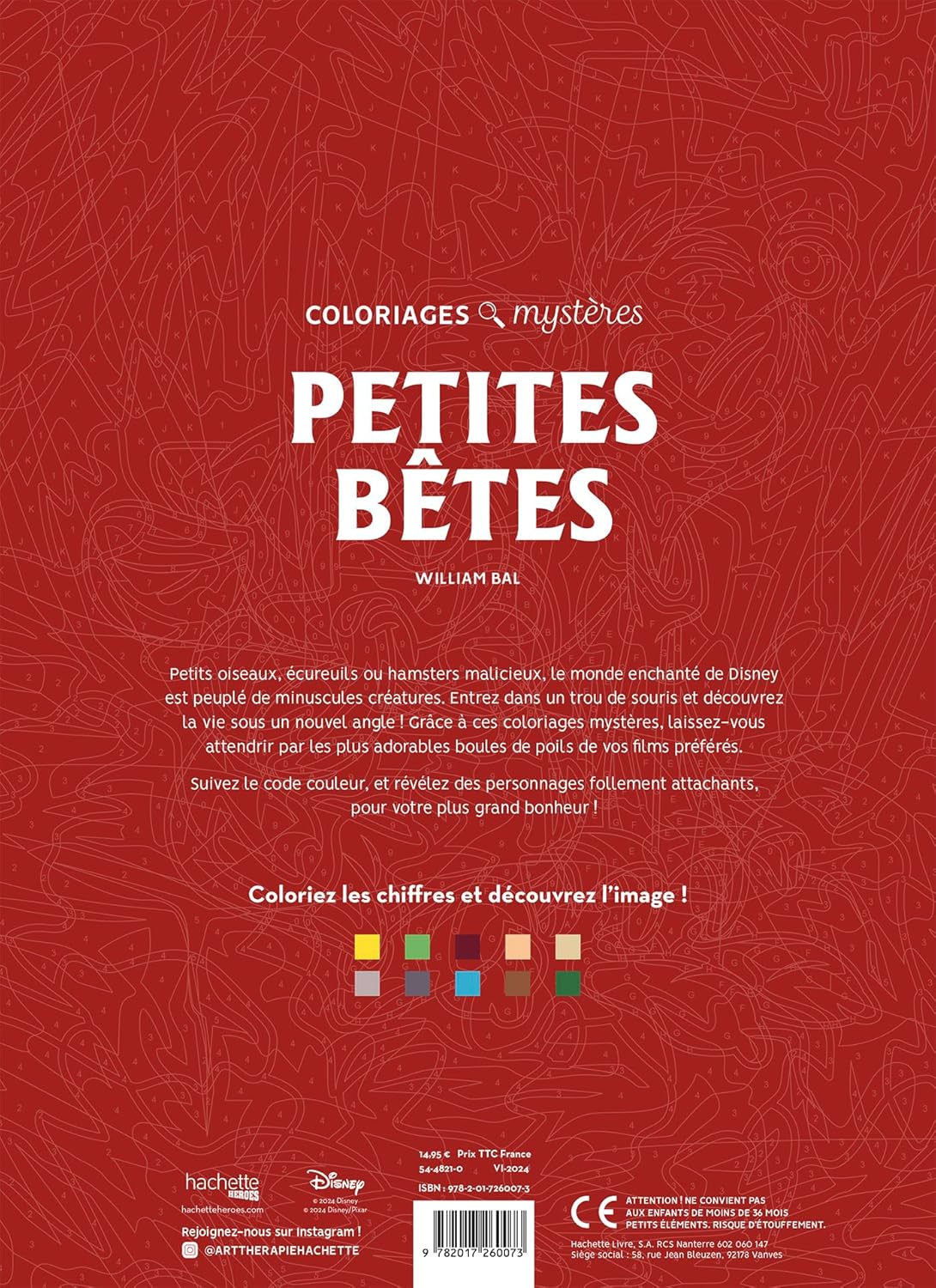 Coloriages mystères Disney - Petites bêtes