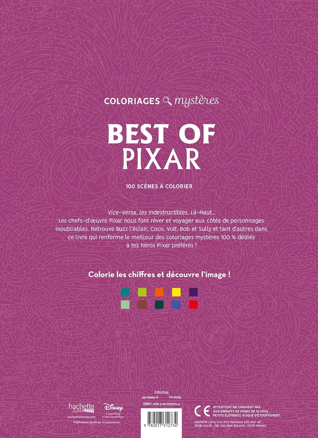 Coloriages mystères Disney - Best of Pixar