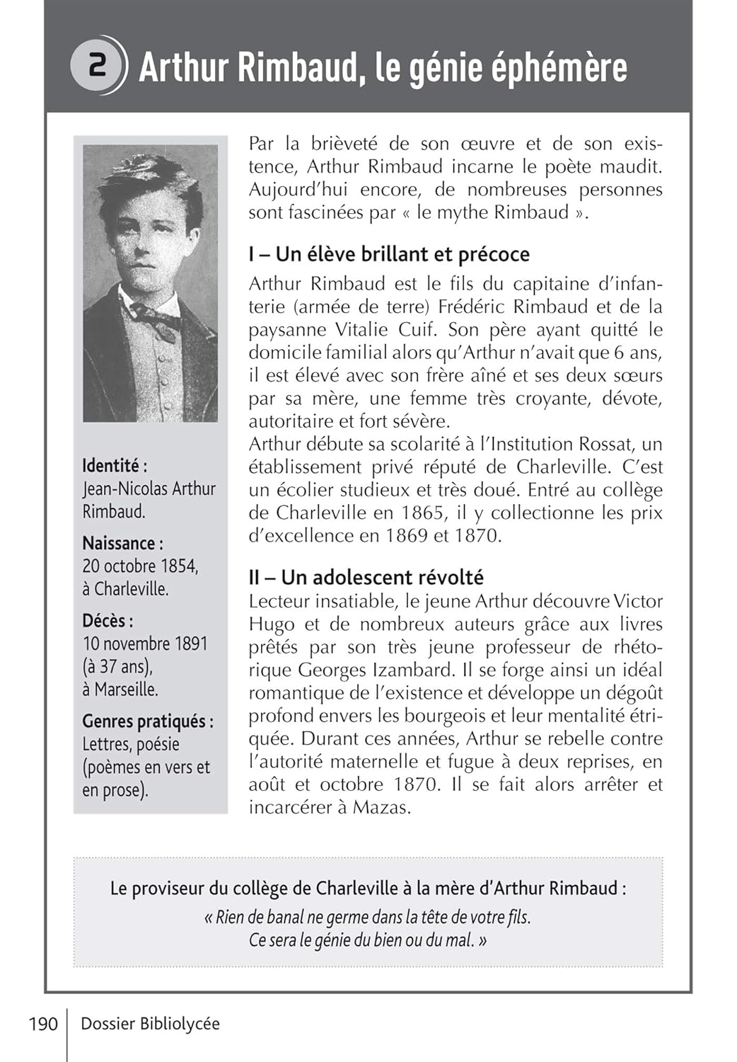 Bibliolycée - Poésies (dont les Cahiers de Douai), Arthur Rimbaud