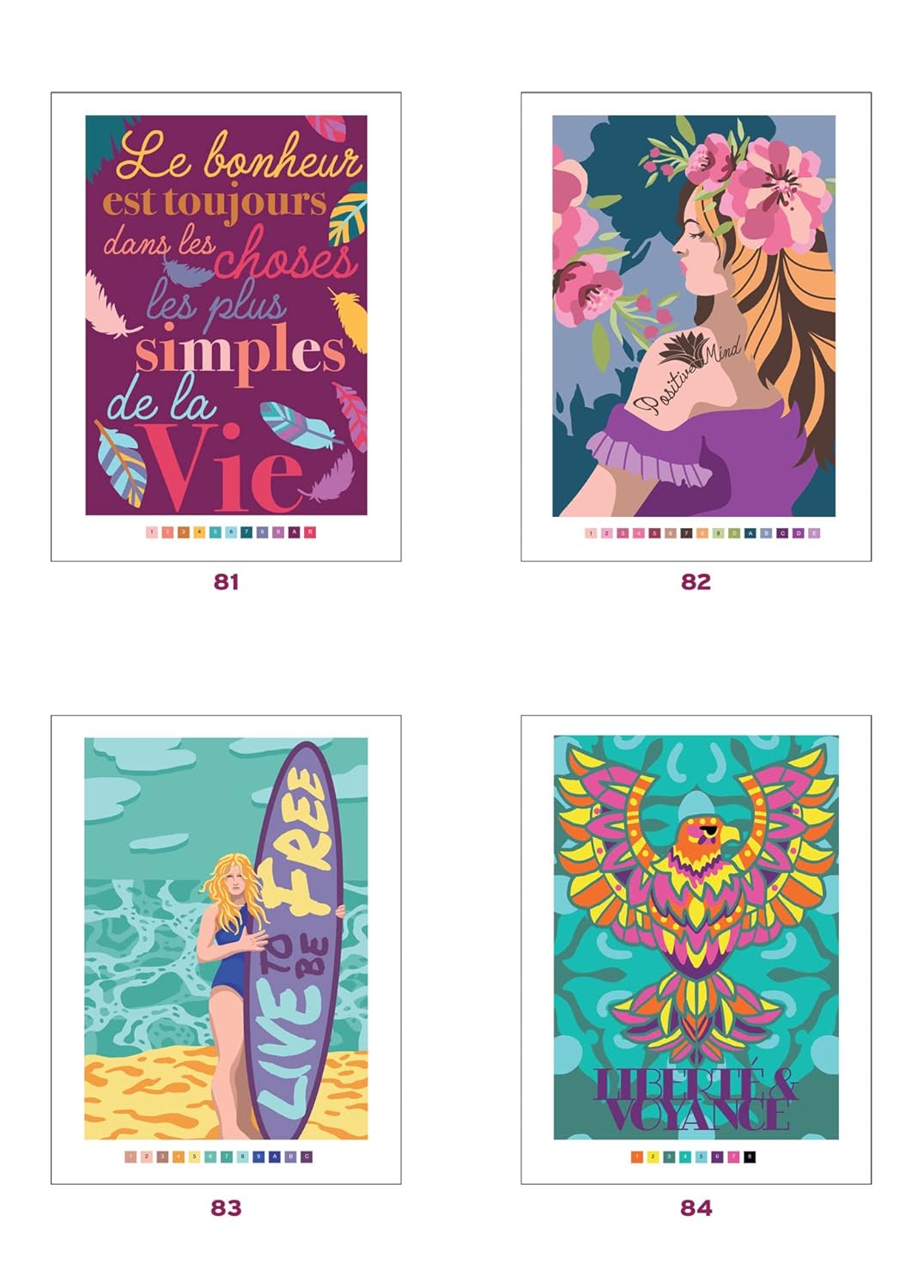 Coloriages mystères - Pensées positives