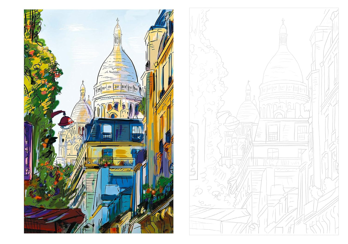 Paris carnet coloriages cartes postales