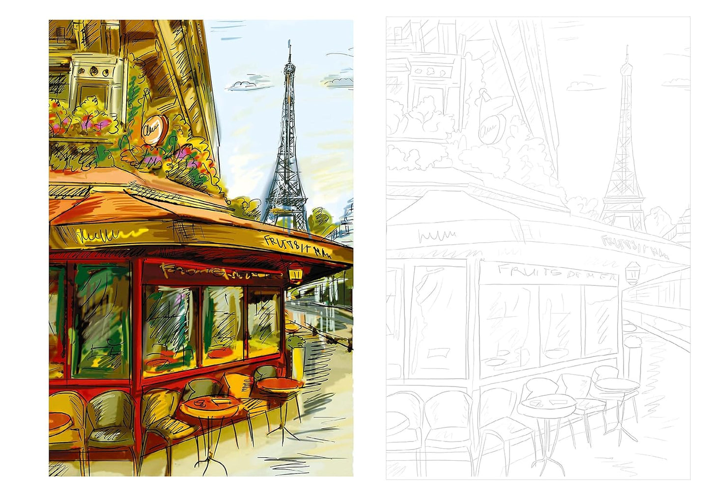 Paris carnet coloriages cartes postales