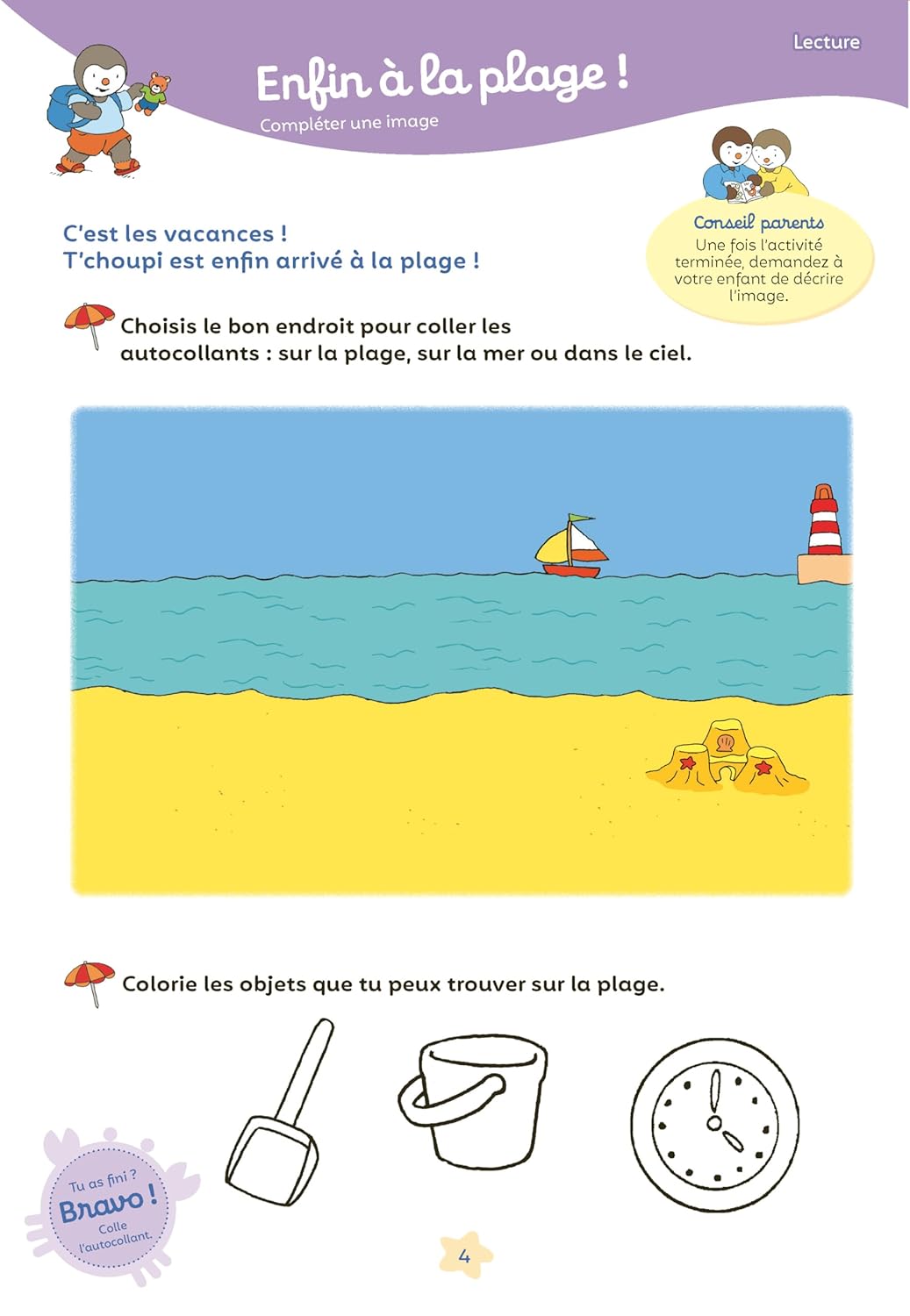 Mon Tchoupi Vacances J'entre en PS 2-3 ans