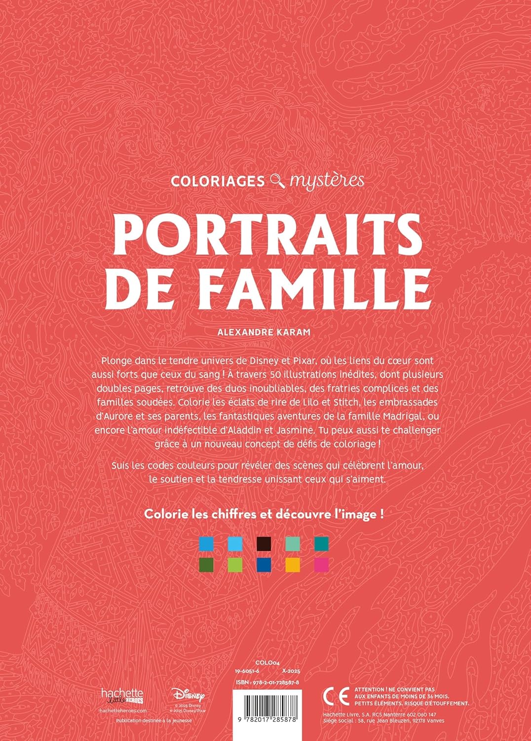 Coloriages mystères Disney - Portraits de famille