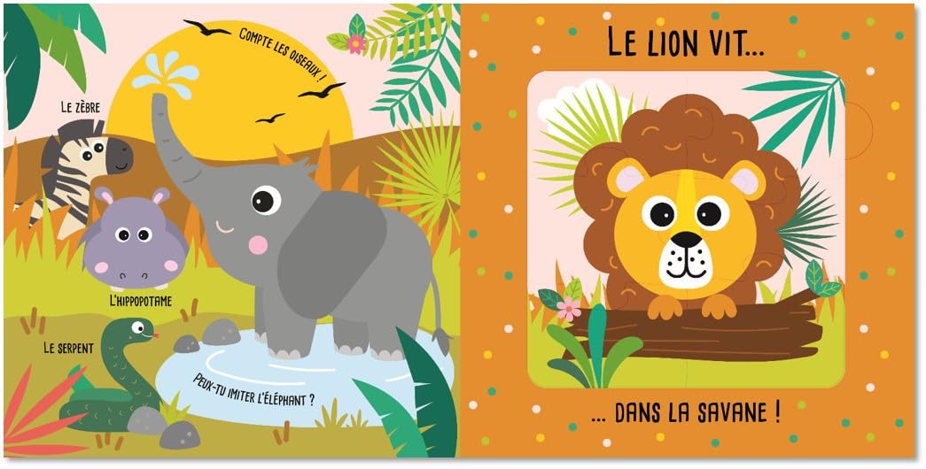 Mon P'tit Hemma - Mes Livres puzzles - Les animaux - 5 puzzles de 6 pièces
