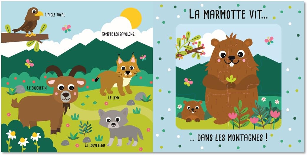 Mon P'tit Hemma - Mes Livres puzzles - Les animaux - 5 puzzles de 6 pièces