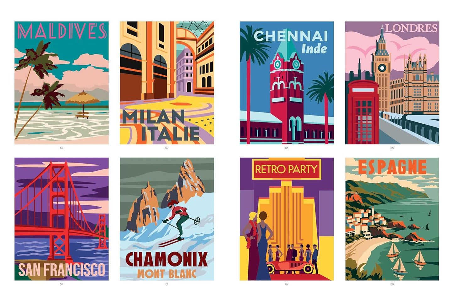 Affiches rétros - 40 coloriages mystère