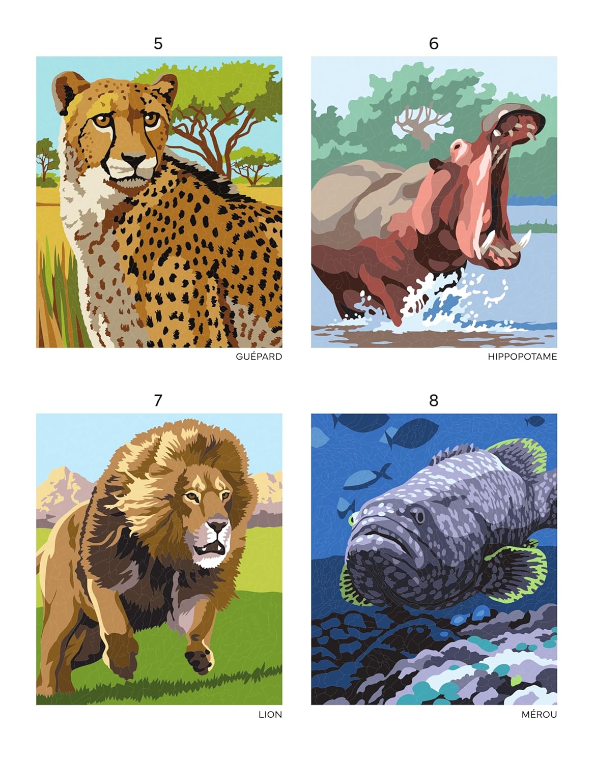 Animaux sauvages - 45 coloriages mystères