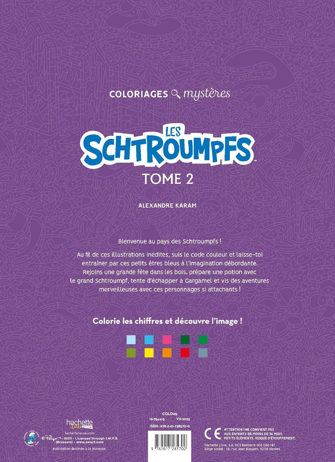 Coloriages mystères - Schtroumpfs Tome 2
