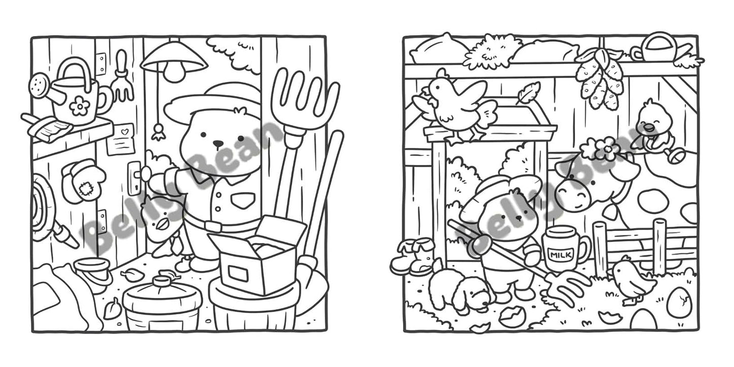 Séjour tout doux à la ferme - Belly Bean - Coloriages mignons et cosy - Cosy colo
