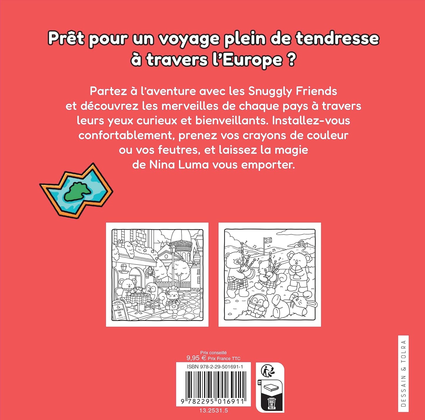 Snuggly Friends - Voyage en Europe - Nina Luma - Coloriages cosy et mignons - Cosy colo