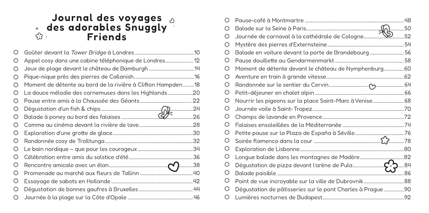 Snuggly Friends - Voyage en Europe - Nina Luma - Coloriages cosy et mignons - Cosy colo