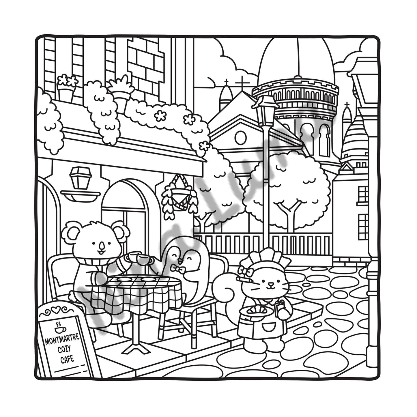 Snuggly Friends - Voyage en Europe - Nina Luma - Coloriages cosy et mignons - Cosy colo