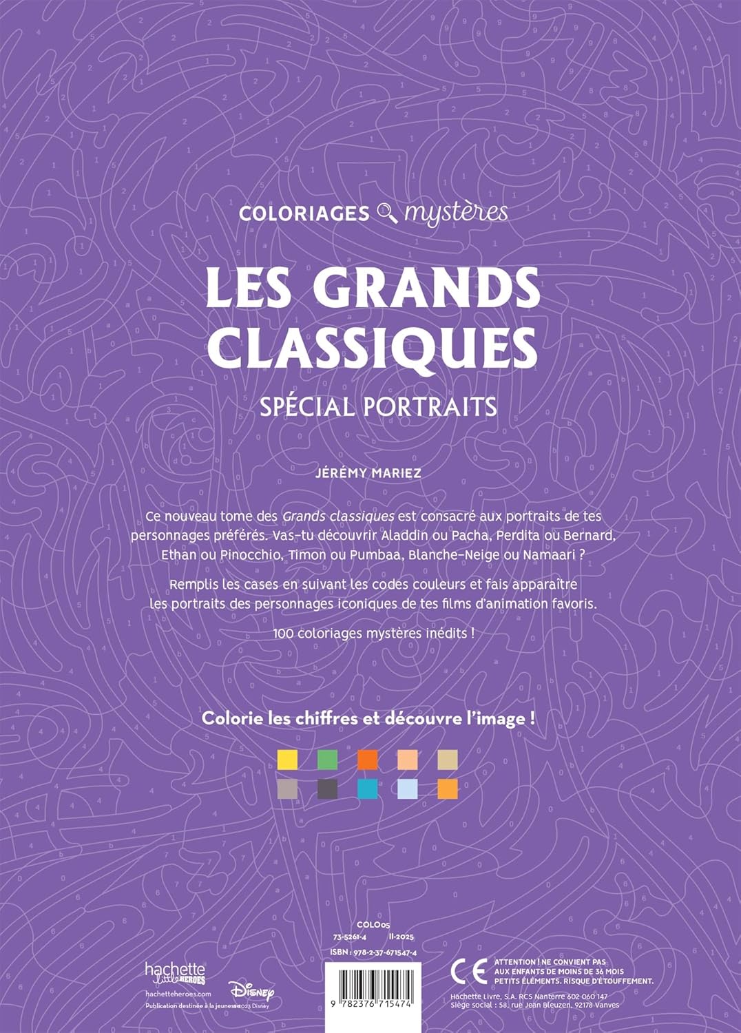 Coloriages mystères - Grands classiques Spécial Portraits