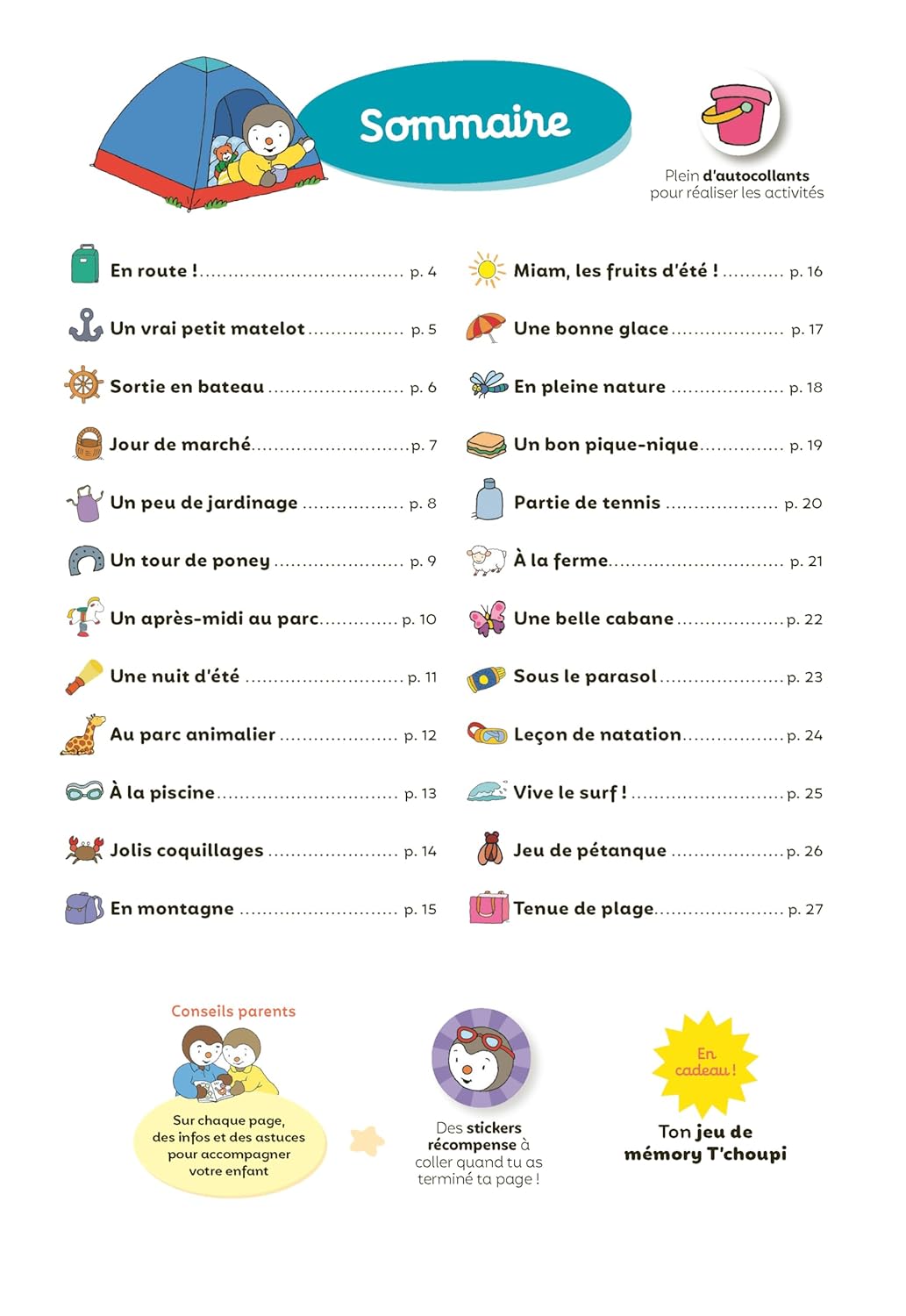 Mon Tchoupi Vacances PS vers la MS 3-4 ans