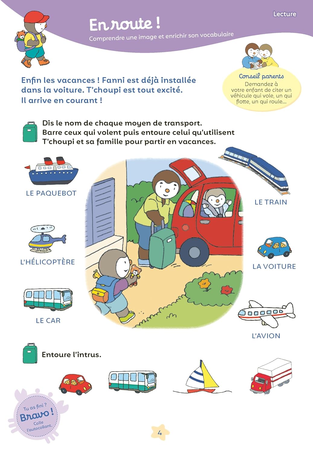 Mon Tchoupi Vacances PS vers la MS 3-4 ans